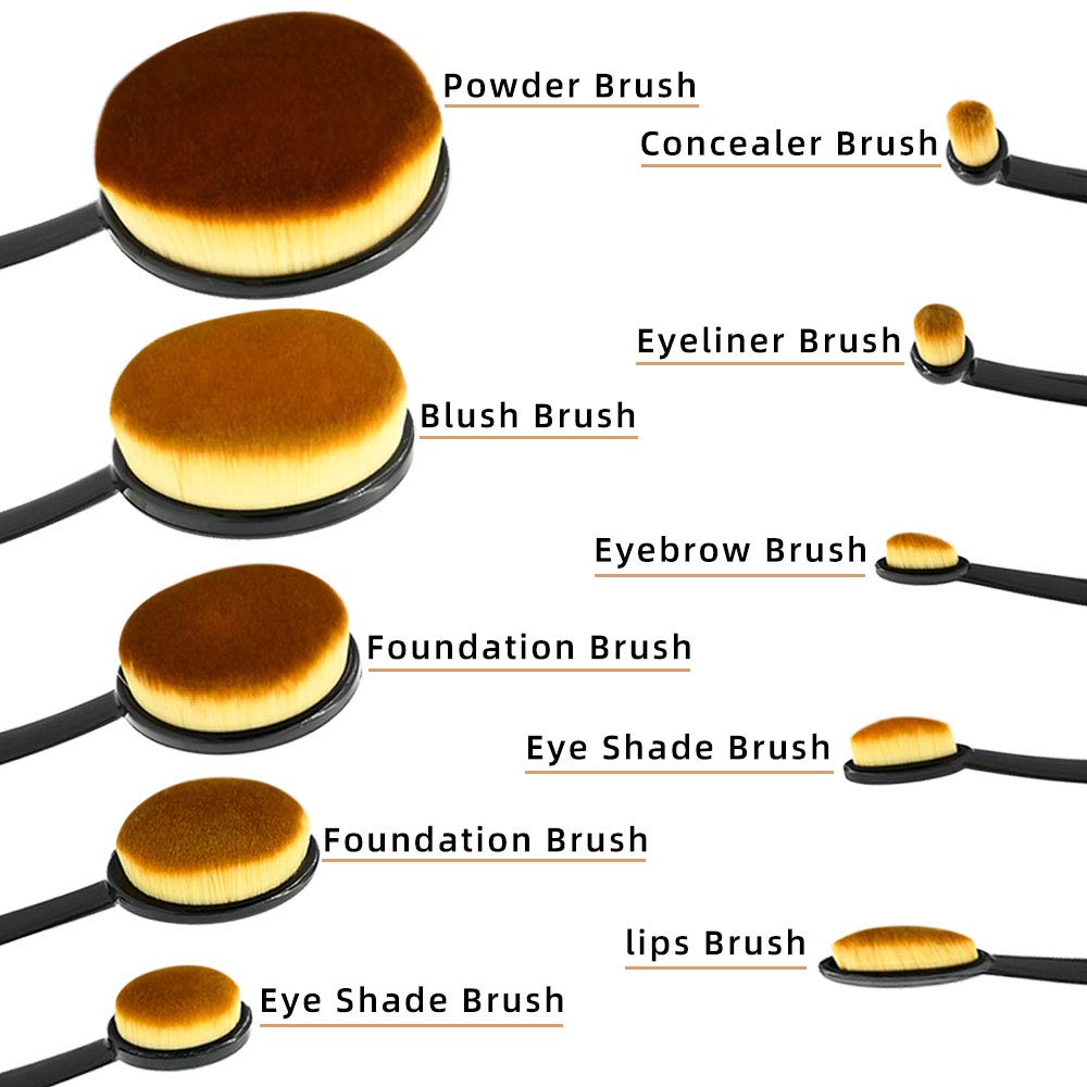 Oval Makeup Brushes in Black – Dolovemk Beauty