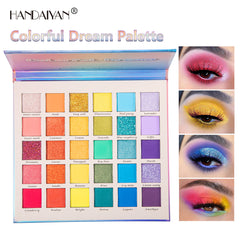 Dreamy Rainbow 30 Colors Eyeshadow Palette - Shimmer, Matte & Glitter Shades