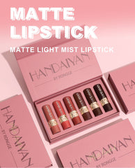 Luxurious Matte Lipstick Set of 6, Natural & Easy-to-Apply Lip Colors