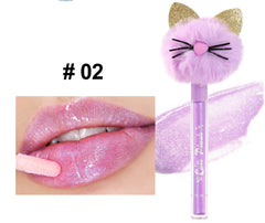 New Pearl Gloss Cat Head Furry Polarized Lip Glaze Moisturizing Lip Gloss